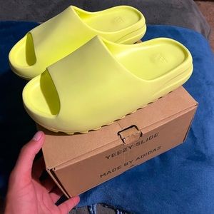 Yeezy slides (yellow) super comfy. Color just isn’t for me